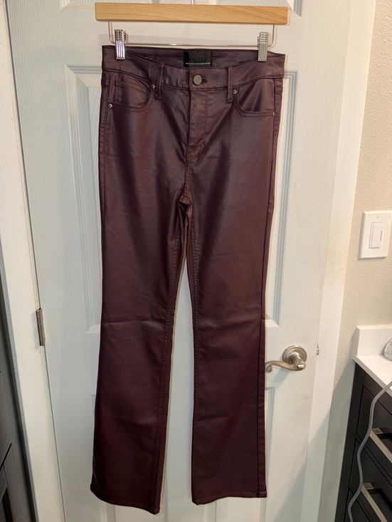 White House Black Market Pants - White House Black Market High Rise Slim Boot Coated Pants Burgundy Size 2 NWT